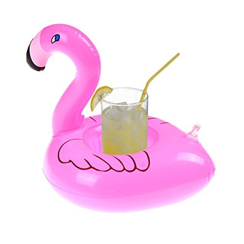 Agoo Mini Pink Flamingo Floating Inflatable Drink Holder Hot Tub Pool