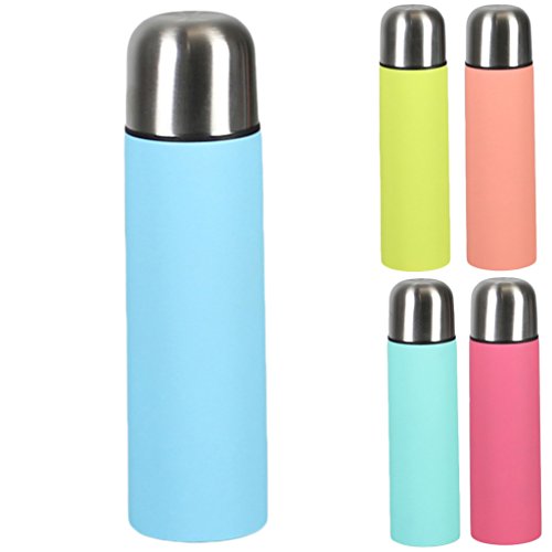 Vakuum-Isolierflasche 0.5 L Thermoflasche Thermoskanne Isolierkanne (blau)