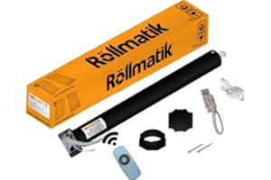 Motore Per Tapparelle Elettriche Portata 100Kg 50Nm con Telecomando Finecorsa Meccanici Con Manovra Di Soccorso Snodo e Senza Asta Predisposto Pulsante SU/GIU Apertura Automatica Persiane - Rollmatik