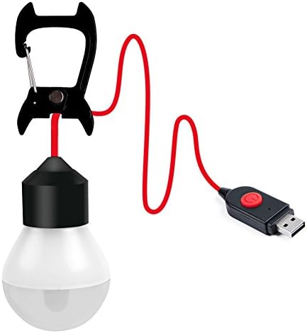 UTOBEST LED Light Bulb Rechargeable Outdoor Emergency Lamp Lighting 260 Lumens Hanging Night Light for Home Corridor Hiking Fishing Studying Emergency Camping Tent (red)
