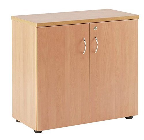 Beech Desk High Cupboard, Lockable Double Doors and 1 Shelf - Office Cupboard From the Smart Office Furniture Range
