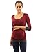 PattyBoutik Mama Trim Scoop Neck Maternity Tunic Top (Burgundy with Grey 14)