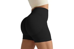 Sahunfri Short de Sport pour Femme Taille Haute Cyclisme Short de Sport serré sans Couture pour Le Fitness et la Course à Pied