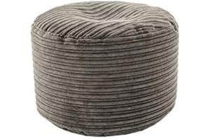 Loft 25 Reposapiés Puff Redondo | Comodo reposapies Salon Y Dormitorio para Adultos | Diseño Ergonómico Bean Bag para Horas De Relajación | Ligero Puf con Relleno Incluido (Carbón Vegetal)