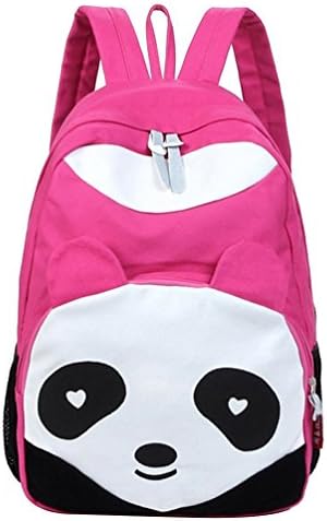 Higawin Lovely Cute Panda Fashion Canvas Backpack Rucksack School Bag Satchel for Teen Girls and Boys School Book Campus Bag - Hot pink