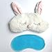 Price comparison product image Cartoon Sleep Eye Mask Set With Gel Pack, For Bedtime Travel Snoring, Cool / Warm Therapy, Perfect for Insomnia, Puffy Eyes & Dark Circles (White)