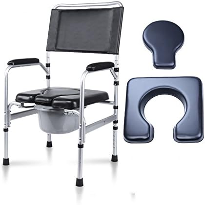 MYT Folding Commode Chair Aluminium Bathroom Toilet Seat Seat Toilet Bathroom Chair Disability Elderly Mobility Aid Walking Chair No Wheel