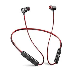 MULO Wonderloop 500 Wireless Neckband Earphone with Deep Bass Sound, IPX7 and Call Vibration Alert (Rustic Red)