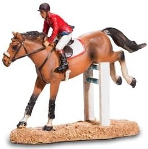 cheval d équitation avec jockey veste rouge 16 cm