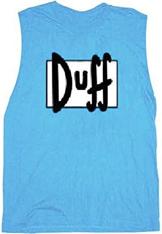 The SimpsonsSimpsons Duff Beer Light Blue Sleeveless Adult T-Shirt Tee