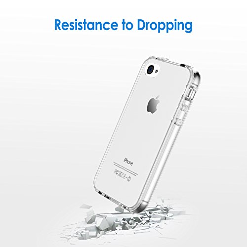 JETech iPhone 4  4S Carcasa Case Caja de absorci  n de Amortiguador Shock Auto y  antiara  azos de borrar Back para Apple iPhone 4 4S Funda  HD CLARO 