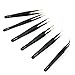 LHWY 6pcs Precision Tweezer Set Antistatic Tweezers Stainless Tweezers