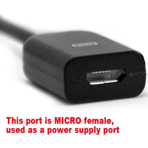 USB 2.0 HUB Verteiler 3 Port Way Micro USB Schwarz 19cm NEU - 5