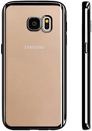 OTHWAY Samsung Galaxy S7 Case Ultra-thin Soft Silicon TPU Clear Transparent Case Cover with metal electroplating technology and Shockproof Support Wireless Charging for Samsung Galaxy S7 (black)