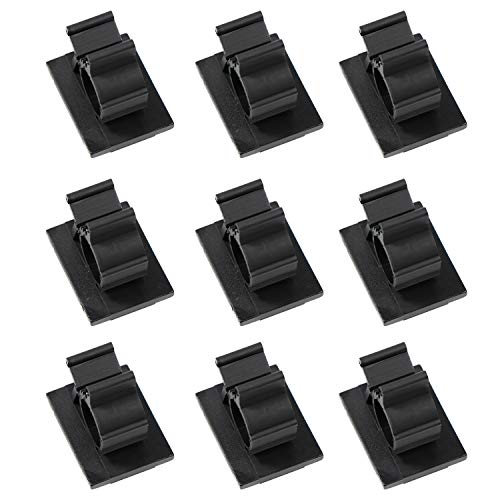 Preisvergleich Produktbild Verstellbare Kabelclips, selbstklebend Draht Klemmen Schreibtisch Wand Computer Elektrische Kabel Clip schwarz 48 Stück