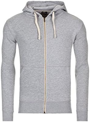 WOOSAH Mens Sweat Zip Hood Ryze, Grey Melange (101), S