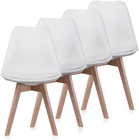 Makika Design Chair Retro Dining Style Kitchen Chair Office ZURA CREAM with Backrest