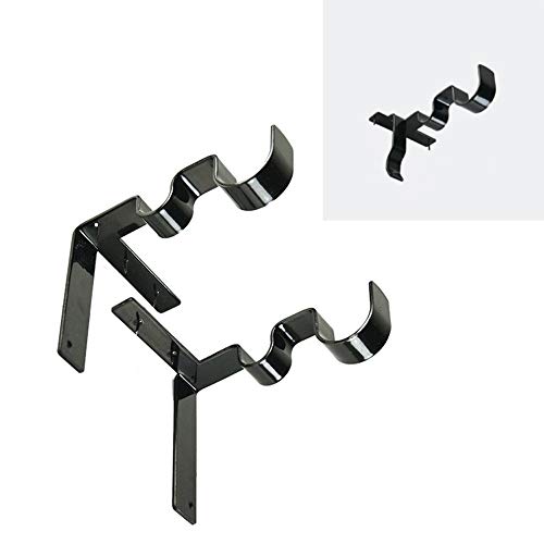 Transer' Hang Curtain Rod Holders Tap Right Into Window Frame Double Extensible Bracket for Window Decoration (2+1pcs)