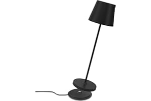 K-Bright lampe de table LED Dimmable Intérieur et extérieur Rechargeable Couleur de lumière chaude Pour l'intérieur et l'extérieur Lampe de table design avec station de chargement USB Noir