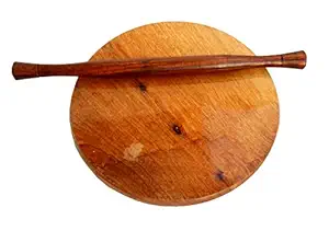 VG CRAFT Sheesam Wooden Rolling Pin 14in & Wooden Laminated Rolling Board 9.5in Roti Maker Chakla Belan Combo