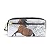 Produktbild isaoa Bleistift Tasche für Jungen Mädchen großer Kapazität Reißverschluss Stationery Supplies Bleistift Tasche Student Big Kapazität Creative braun Pferd in der Schnee-Bleistift Fall