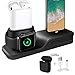 Price comparison product image 3 in 1 Charging Stand for iPhone AirPods Apple Watch Charger Dock Station Silicone,Support for Apple Watch Series 3/2/ 1/ AirPods/iPhone X/8/8 Plus/ 7/7 Plus /6s Black