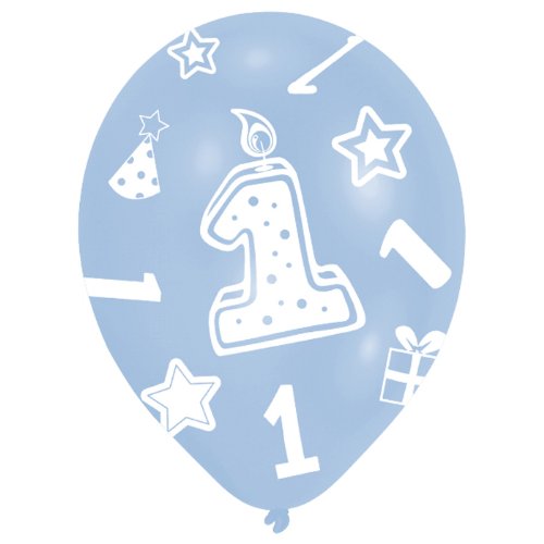 Amscan 27.5 cm 1. Geburtstag, 6 Luftballons, Blau