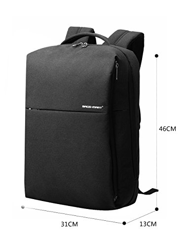 BAGSMART Leichtgewichtiger Rucksack mit Fächern für bis zu 15.6-Zoll-Laptops/Notebook,Slim Rucksack schwarz - 7