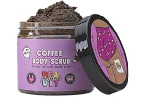 Mallows Beauty Coffee Body Scrub, Exfoliating Body Scrub, Brightens and Nourishes the Skin, Prevents Strawberry Legs, Vegan and Handmade in the UK, 180g