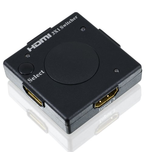 CSL – 3D Ready / Full HD 1080p HDMI Verteiler Set – Mini 3 Port Umschalter/Switch + 4 x 1,5m HDMI-Kabel (24K vergoldete Kontakte) | Dolby True HD - 4