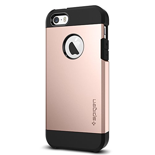 iPhone SE Case, Spigen [Tough Armor] HEAVY DUTY [Rose Gold] EXTREME
Protection Dual Layer Case for iPhone SE/5S/5 - Rose Gold (041CS20190)