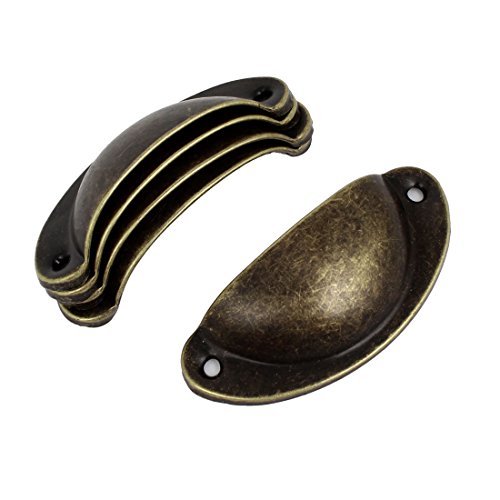 Vintage Stil Schublade Tür Pull Griff 8 cm Länge 5 PCS Bronze Ton