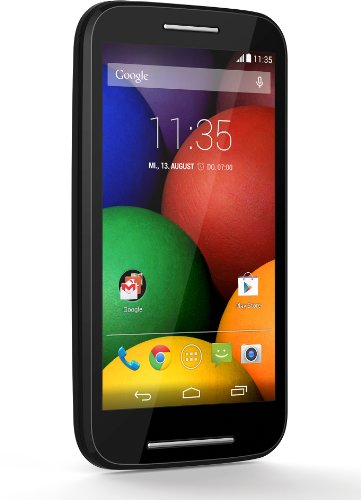 Motorola Moto E Smartphone, Display 4.3 pollici qHD, Processore Qualcomm Dual-Core 1.2GHz, Memoria 4GB, 1GB RAM, Fotocamera 5MP, Android 4.4.2 KitKat, Bluetooth, WiFi, Nero [Germania]
