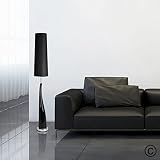 MiniSun – Retro Stehlampe aus Keramik mit einem modernen, glänzigen schwarzen und silberfarbigen Finish - 2