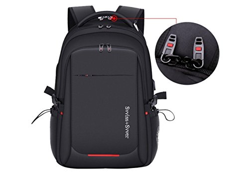 Ammon Lowen Laptop Rucksack 17 Zoll Business Backpack Damen Herren Tagesrucksack Mit USB Ladeport 35 40 Liter f  r Herren M  nner Reise B  ro