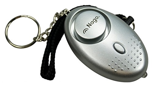 NAGO Mini Alarm Schlüsselanhänger Taschenalarm Notfallalarm Panikalarm mit LED Leuchte Sirene ca. 140 dB silber - 3