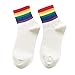 Produktbild Lomsarsh 1 Paar Mädchen Baumwolle Regenbogen gestreifte Socken Casual Socken Sport Socken für Frauen Girl Kid Student - Multicolor
