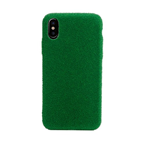 Preisvergleich Produktbild Shibaful Apple iPhone X Schutzhülle Case Handyhülle Kunstrasen Design grün