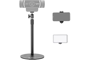 Fotopro Webcam Stand, Adjustable Desktop Phone Stand with 1/4" Thread, Compatible with BRIO Webcam C922 C930e C920S C920 C615 C960