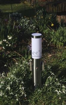 Preisvergleich Produktbild Edelstahl Sockelleuchte Energiesäule Pollerleuchte Steckdosenleuchte mit Schalter " Made for Licht-Idee® "