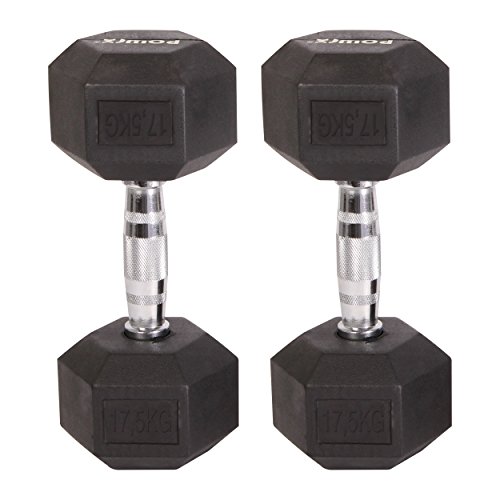 Ofertas para POWRX - Mancuernas hexagonales 35 kg Set (2 x 17,5 kg) -
Revestimiento de Goma + PDF Workout (Negro) Revisión