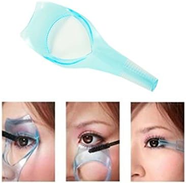 Yeah67886 Creative 3 in 1 Makeup Mascara Eyelash guide Comb Cosmetic Tool (Blue)