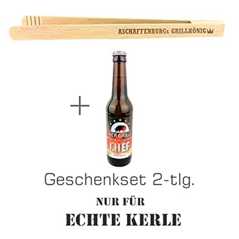 Geschenkset 2 Tlg Nur Fr Echte Kerle Mit Bier Hier Grillt Der Chef Und Grillzange Mit Stadt Zum Auswhlen Geburtstagsgeschenk Kreatives Geschenk Mnner Grillen