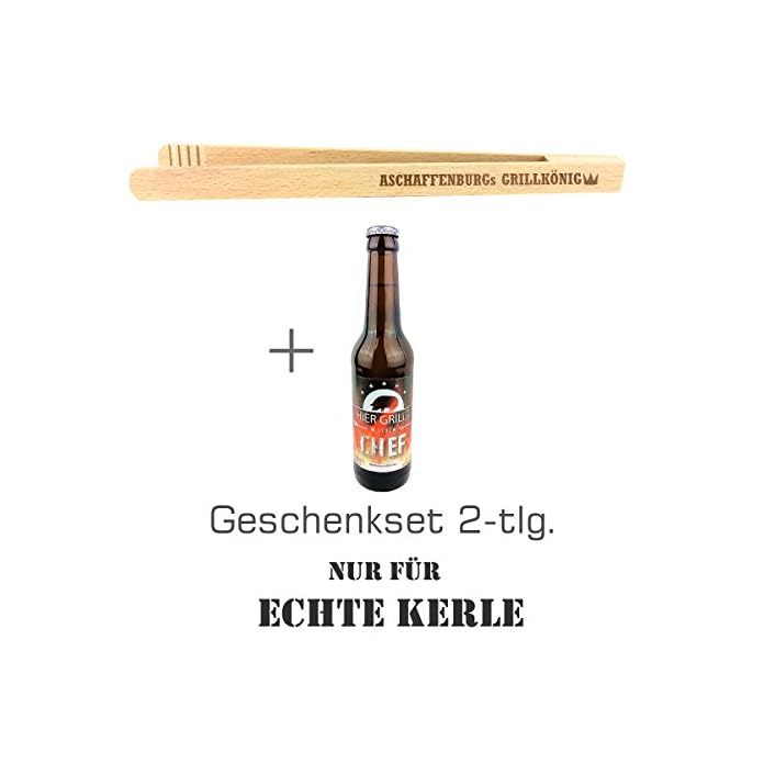 Geschenkset 2 Tlg Nur Fr Echte Kerle Mit Bier Hier Grillt Der Chef Und Grillzange Mit Stadt Zum Auswhlen Geburtstagsgeschenk Kreatives Geschenk Mnner Grillen