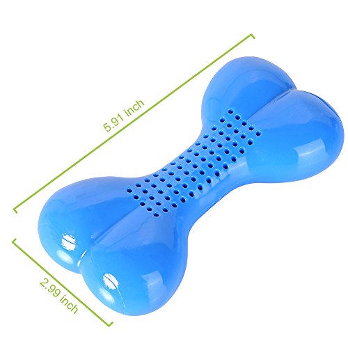 SlowTon-Pet-Dog-Chew-Toy-Arctic-Cooling-Freeze-Fetch-Food-Teething-Chew-Puzzle-Training-Dumbbell-and-Teeth-Cleaning-Treat-Tooth-Gums-Massage-Grinding-Rubber-Chew-Toy-Bone-for-Pet-Dogs-Pals