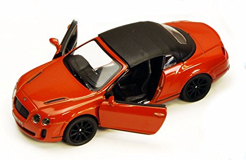 Kinsmart 2010 Bentley Continental Super Sports Convertible 5353 D 1/38 Scale Diecast Model Toy Car (Orange)