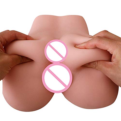 1.5kg Silicone Big Ass 3D Artificial V-agina Double Channels Funny Toys for Men Male Manual Cup Masturbate for Man