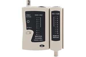 ViaGasaFamido YG468B Cable Tester Professional RJ45+BNC Cable Tester Fast Accurate Testing Network Phone Wire Test Tool with Storage Bag,Network Analyzer