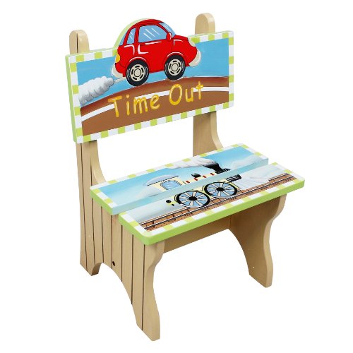 Fantasy Fields by Teamson Transportation Childrens Wooden Naughty Time Out Chair Kids Seat 9942A