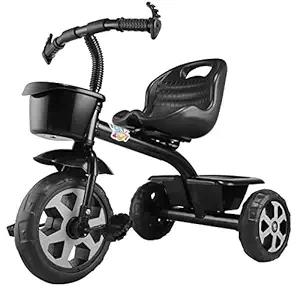 Maanit Lite Kids|Baby Trike|Tricycle with Dual Storage Basket for Kids|Boys|Girls Age Group 2 to 5 Years (Without Handle, Black)